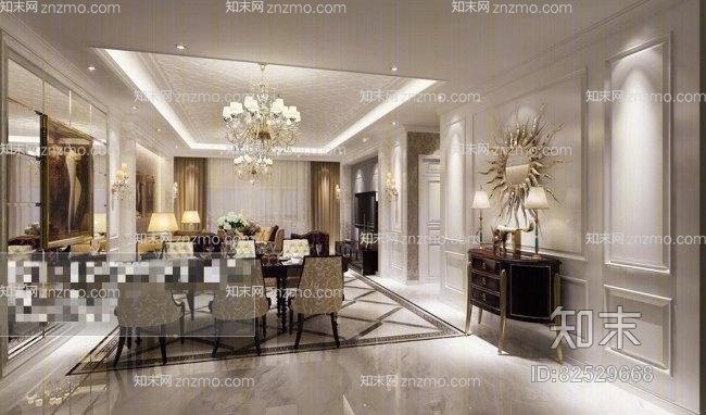 别墅餐厅263D模型下载【ID:82529668】