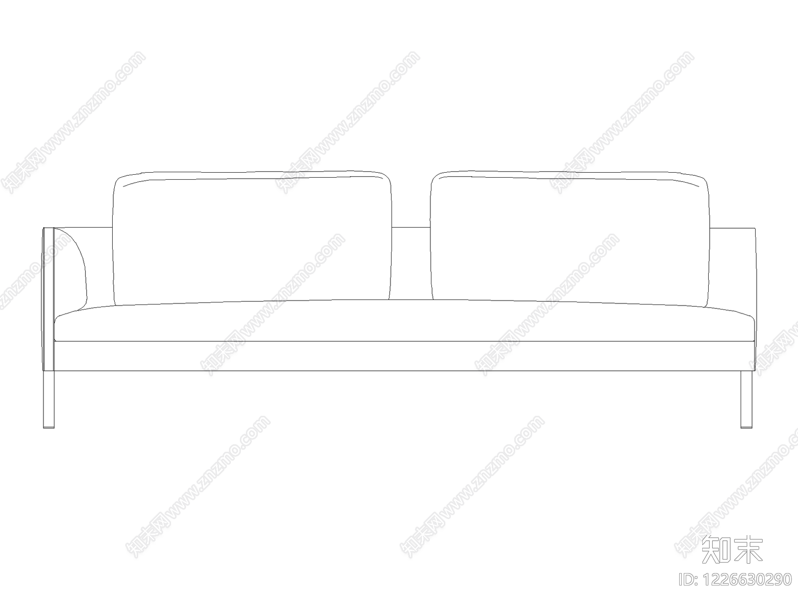 沙发cad施工图下载【ID:1226630290】