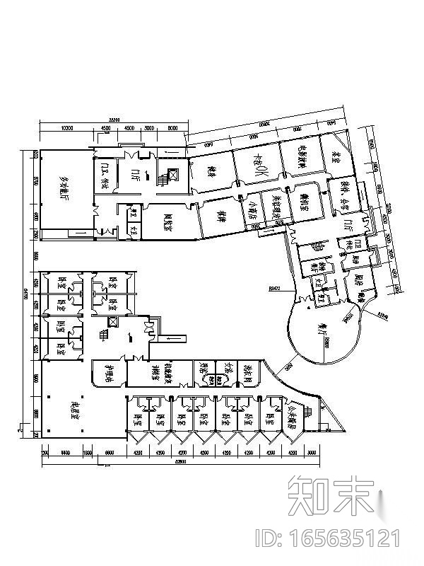 [课程设计]某四层养老院建筑设计cad施工图下载【ID:165635121】