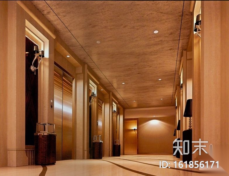酒店电梯间装饰图（含效果）cad施工图下载【ID:161856171】
