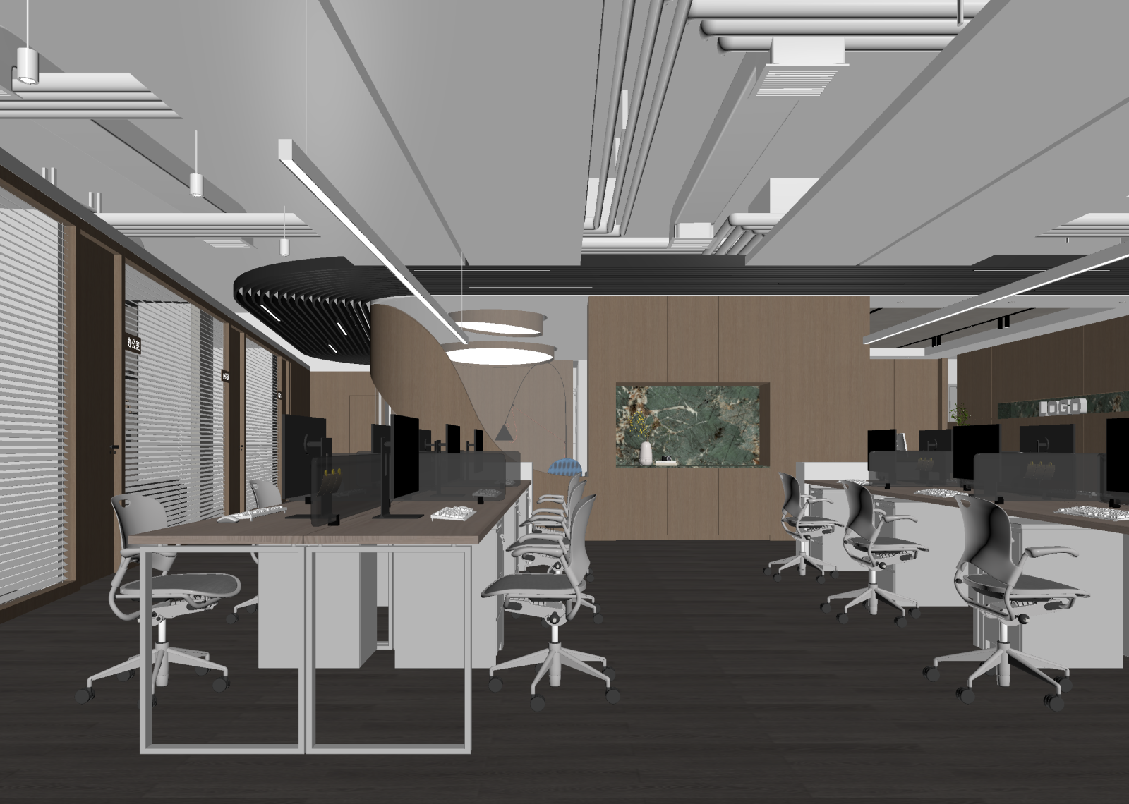 现代办公区3D模型下载【ID:1214681156】