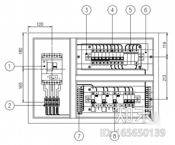 照明配电箱安装大样图cad施工图下载【ID:165650139】