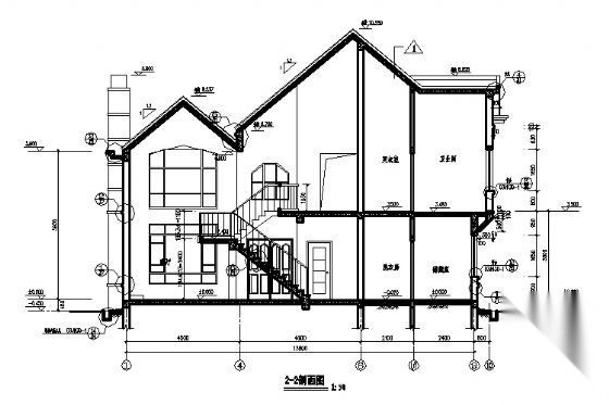 上海某欧式二层别墅（A3型）建筑方案图施工图下载【ID:149920111】