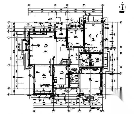 上海某欧式二层别墅（A3型）建筑方案图施工图下载【ID:149920111】