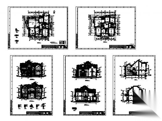 上海某欧式二层别墅（A3型）建筑方案图施工图下载【ID:149920111】