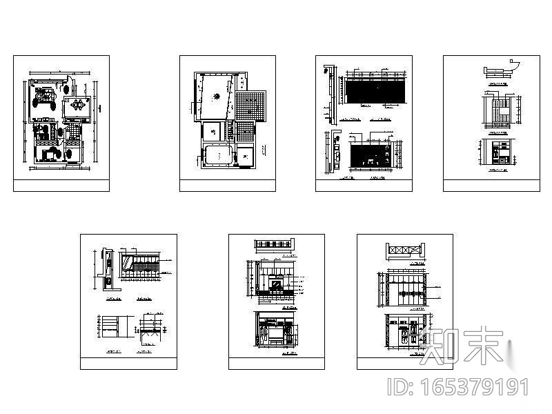 两居室装修设计方案cad施工图下载【ID:165379191】