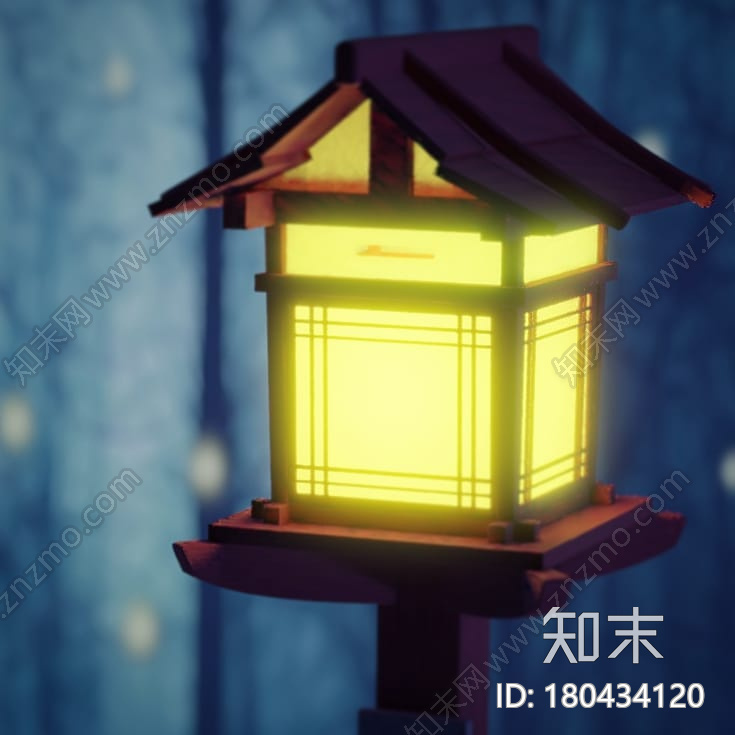 日式神社户外木灯CG模型下载【ID:180434120】