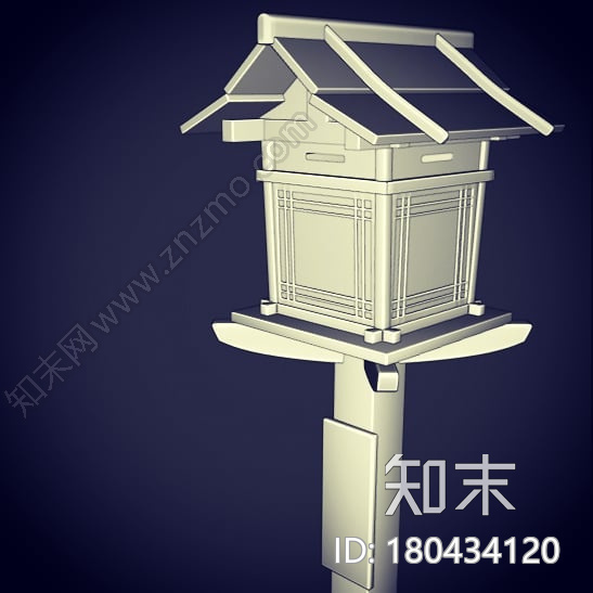 日式神社户外木灯CG模型下载【ID:180434120】