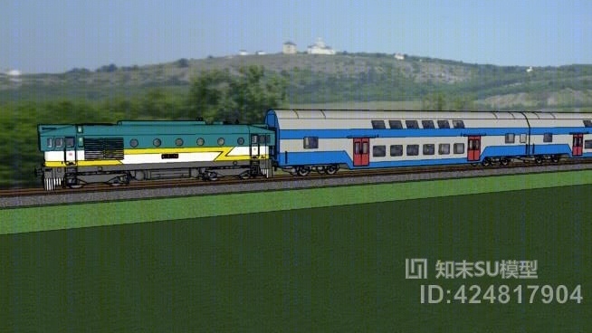 旅客列车SU模型下载【ID:424817904】