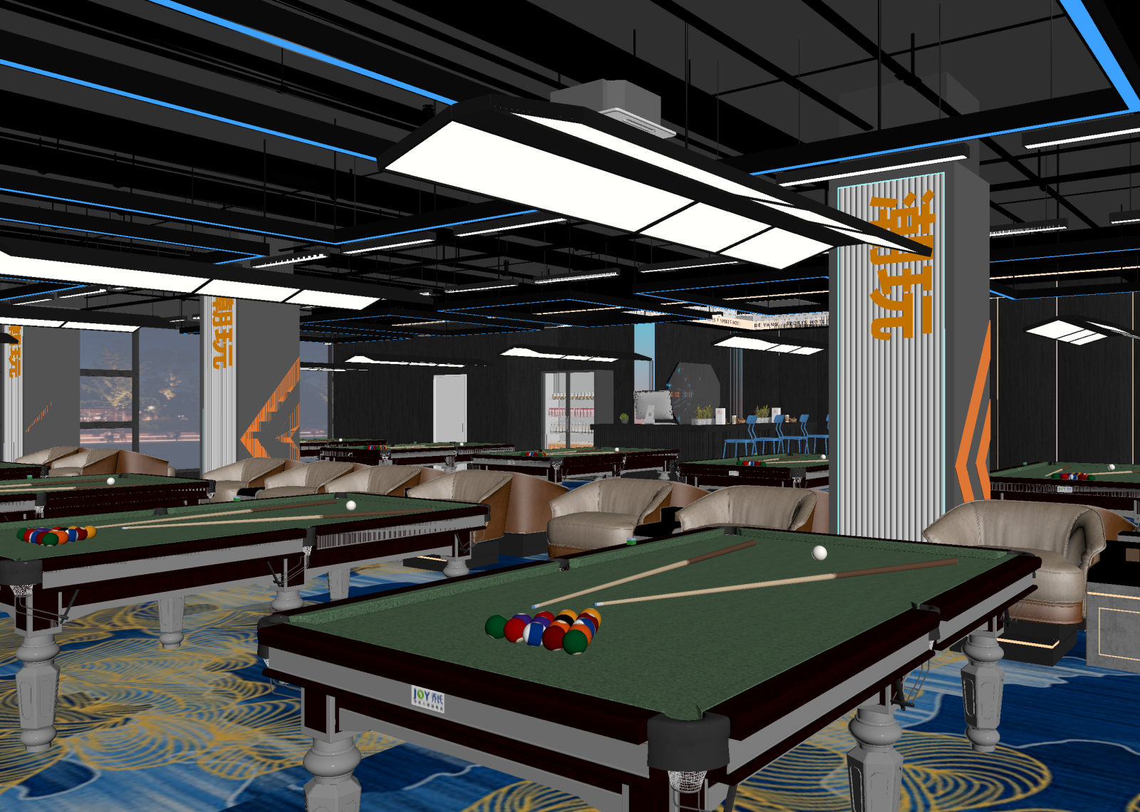 现代台球室3D模型下载【ID:1214711981】