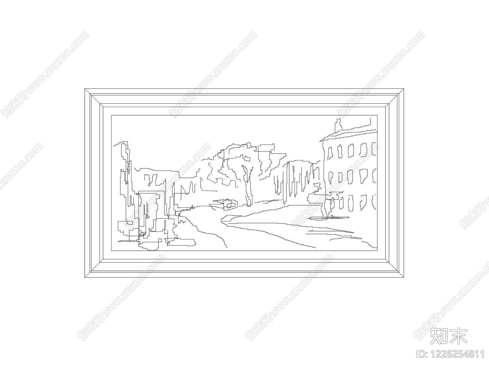 陈设类立面挂画cad施工图下载【ID:1226254811】