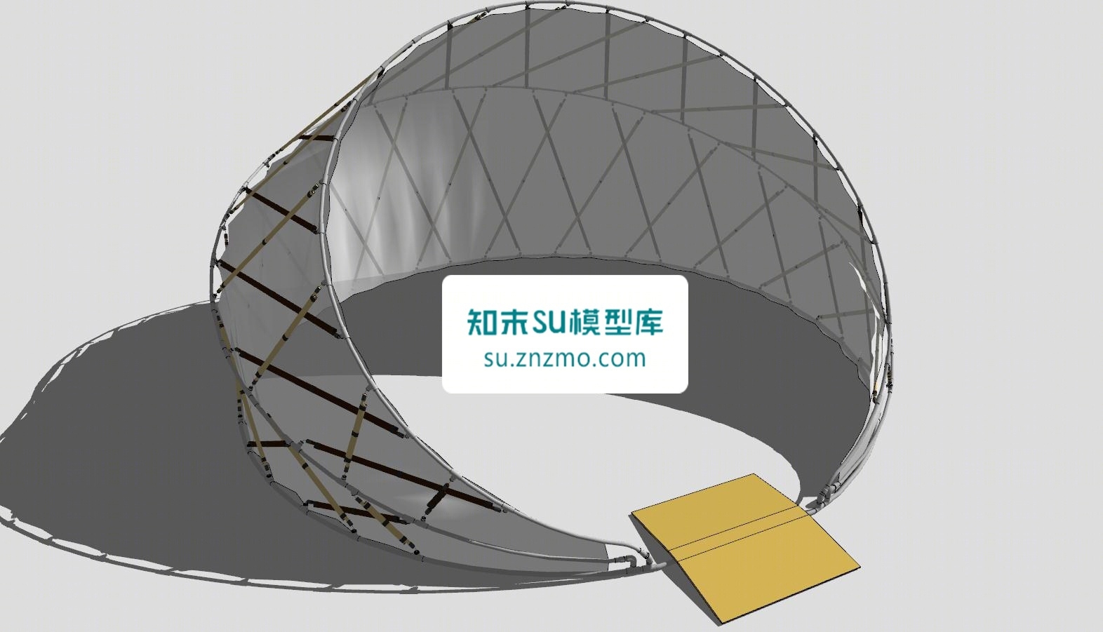 现代风格创意廊架设计SU模型下载【ID:148513266】