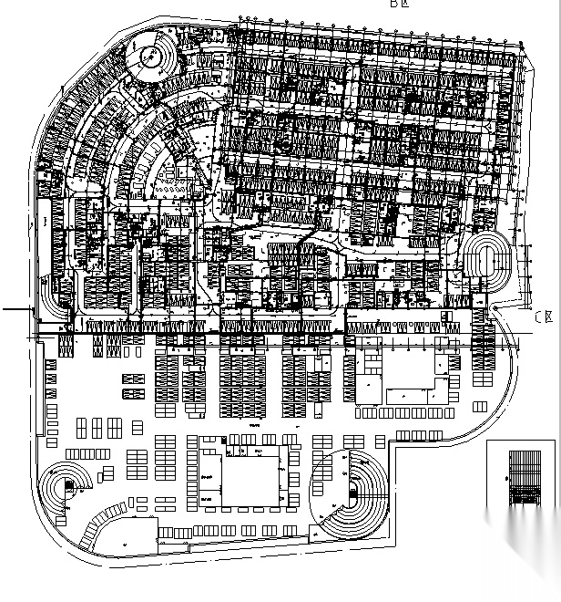 [重庆]恒大四层外廊式商业建筑施工图cad施工图下载【ID:166427186】