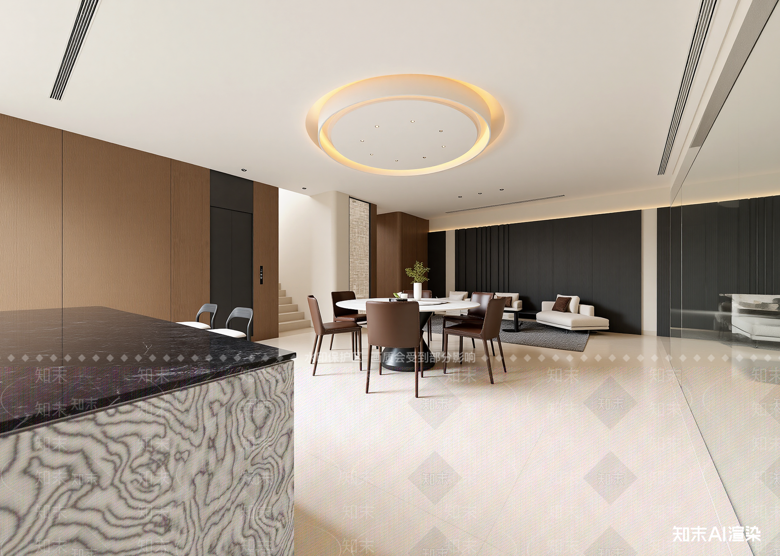 现代客餐厅3D模型下载【ID:1215183485】