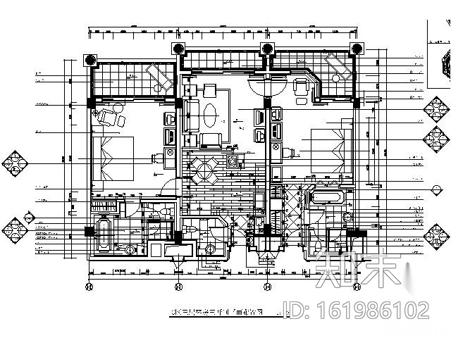 东莞某酒店三开间装修图施工图下载【ID:161986102】