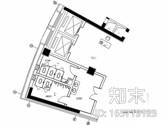 高层公共卫生间装修图cad施工图下载【ID:165719123】