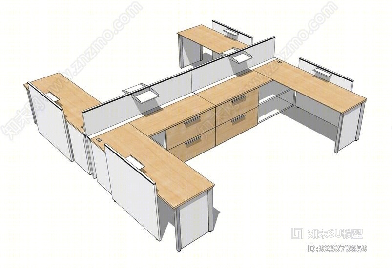 办公桌SU模型下载【ID:926373659】