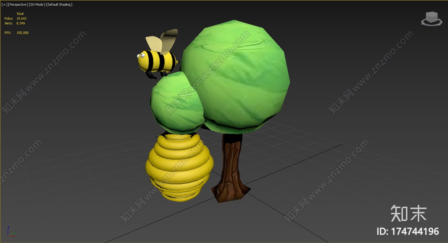低聚蜜蜂屋(无纹理)CG模型下载【ID:174744196】