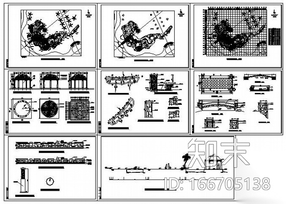 某会所湖中岛园林景观施工图cad施工图下载【ID:166705138】