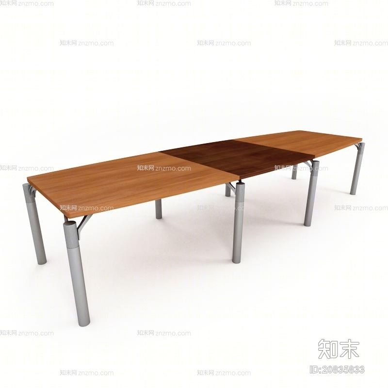 现代木艺会议桌3D模型下载【ID:20835833】