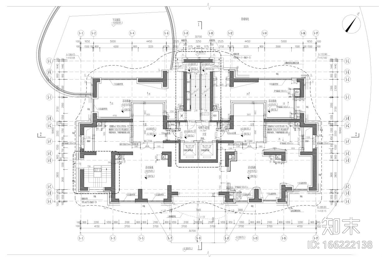 [上海]现代风格5栋住宅建筑施工设计cad施工图下载【ID:166222138】