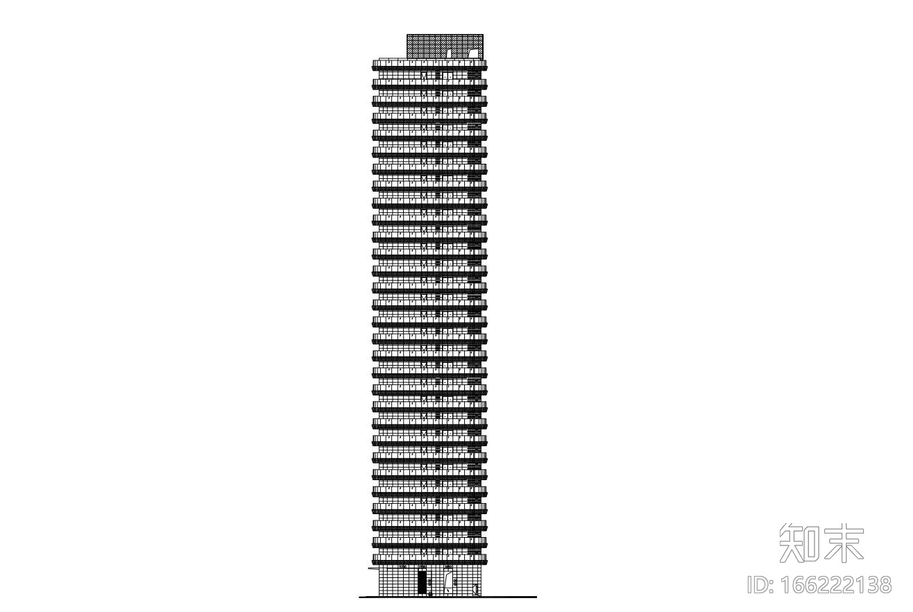 [上海]现代风格5栋住宅建筑施工设计cad施工图下载【ID:166222138】