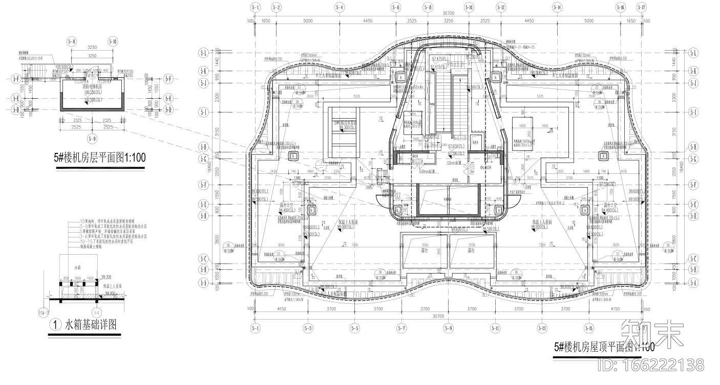 [上海]现代风格5栋住宅建筑施工设计cad施工图下载【ID:166222138】