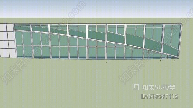 玻璃体育场墙SU模型下载【ID:935687112】