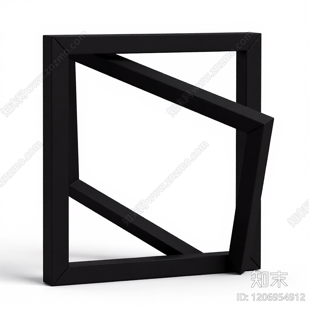 黑色方形画框3D模型下载【ID:1206954912】