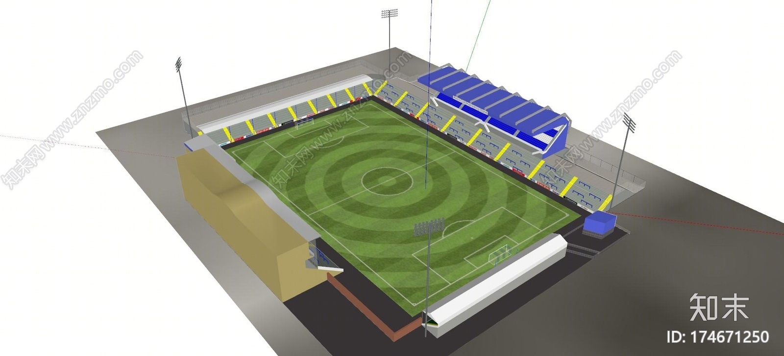现代足球场SU模型下载【ID:174670298】