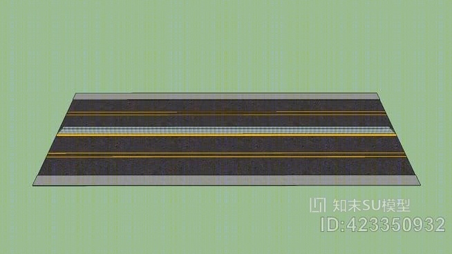 尤维尔双车道公路（障碍）SU模型下载【ID:423350932】