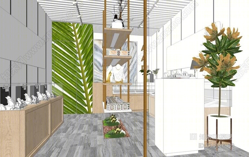 首饰店室内设计SU模型下载【ID:634326039】