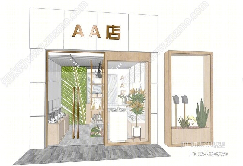 首饰店室内设计SU模型下载【ID:634326039】