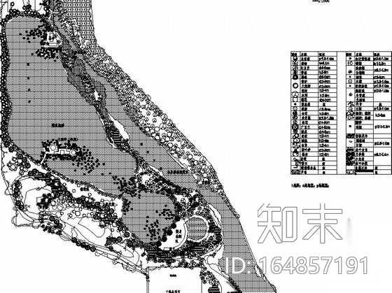 滨水河岸周边绿地种植绿化工程施工总平cad施工图下载【ID:164857191】