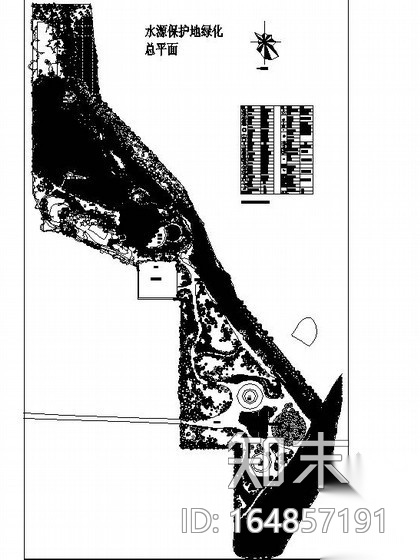 滨水河岸周边绿地种植绿化工程施工总平cad施工图下载【ID:164857191】