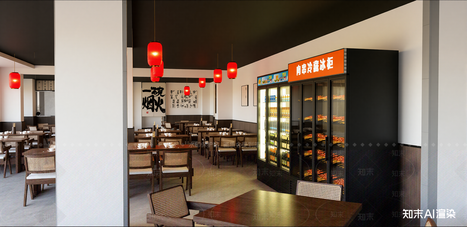 现代快餐店SU模型下载【ID:1215984195】