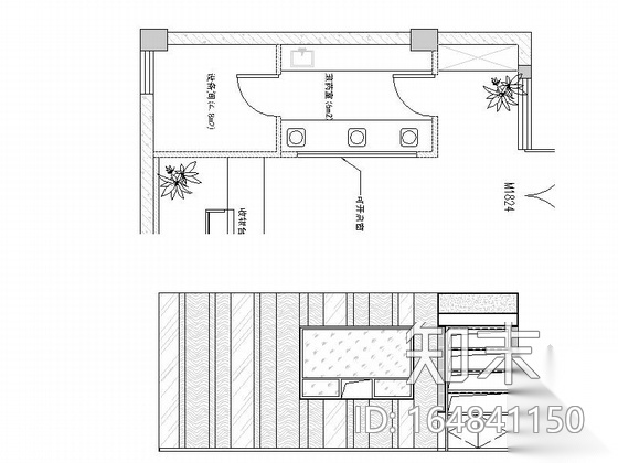 [河北]唯一专营中草药新中式风格药店室内装修施工图cad施工图下载【ID:164841150】