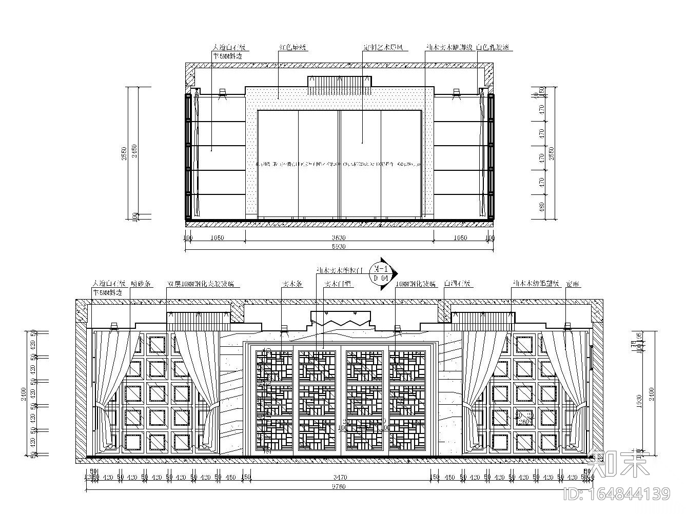 新中式风格-私人别墅接待餐厅装修施工图（附效果图）cad施工图下载【ID:164844139】