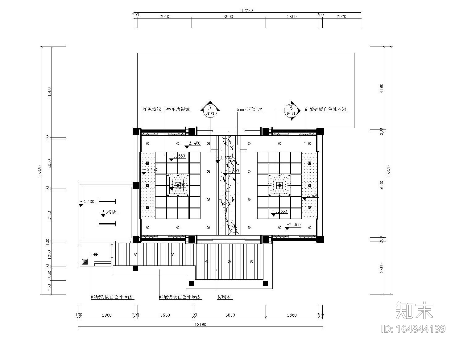 新中式风格-私人别墅接待餐厅装修施工图（附效果图）cad施工图下载【ID:164844139】