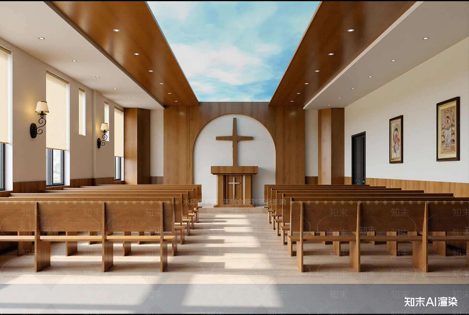 现代教堂3D模型下载【ID:1215043546】