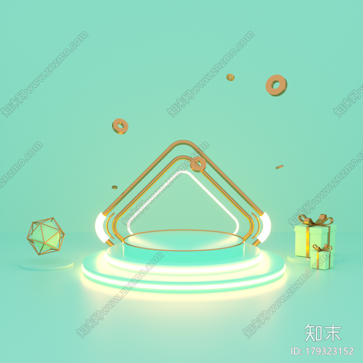 薄荷绿展示场景CG模型下载【ID:179323152】