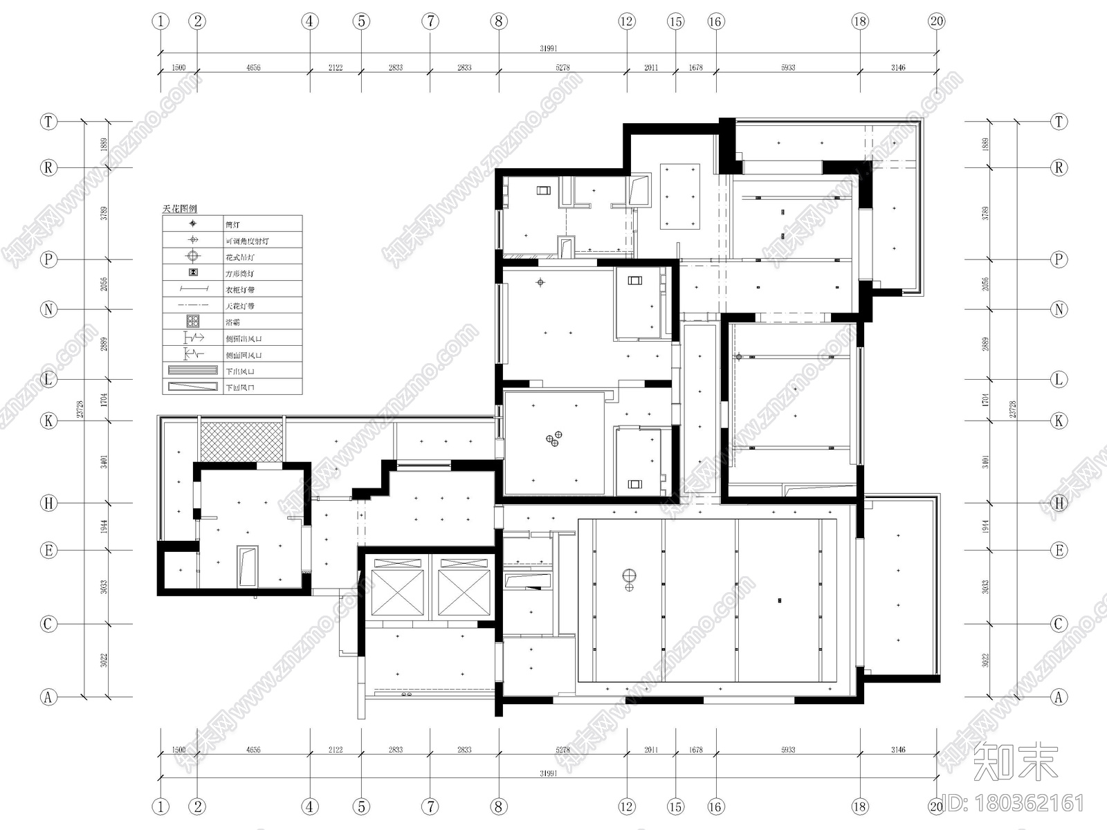 [上海]汤臣一品430㎡现代三居样板间施工图施工图下载【ID:180362161】