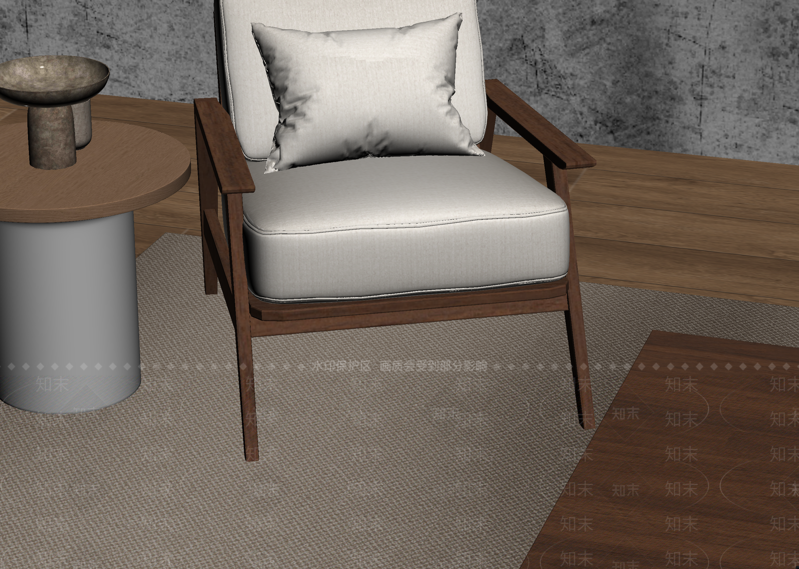 现代单人沙发3D模型下载【ID:1215013846】
