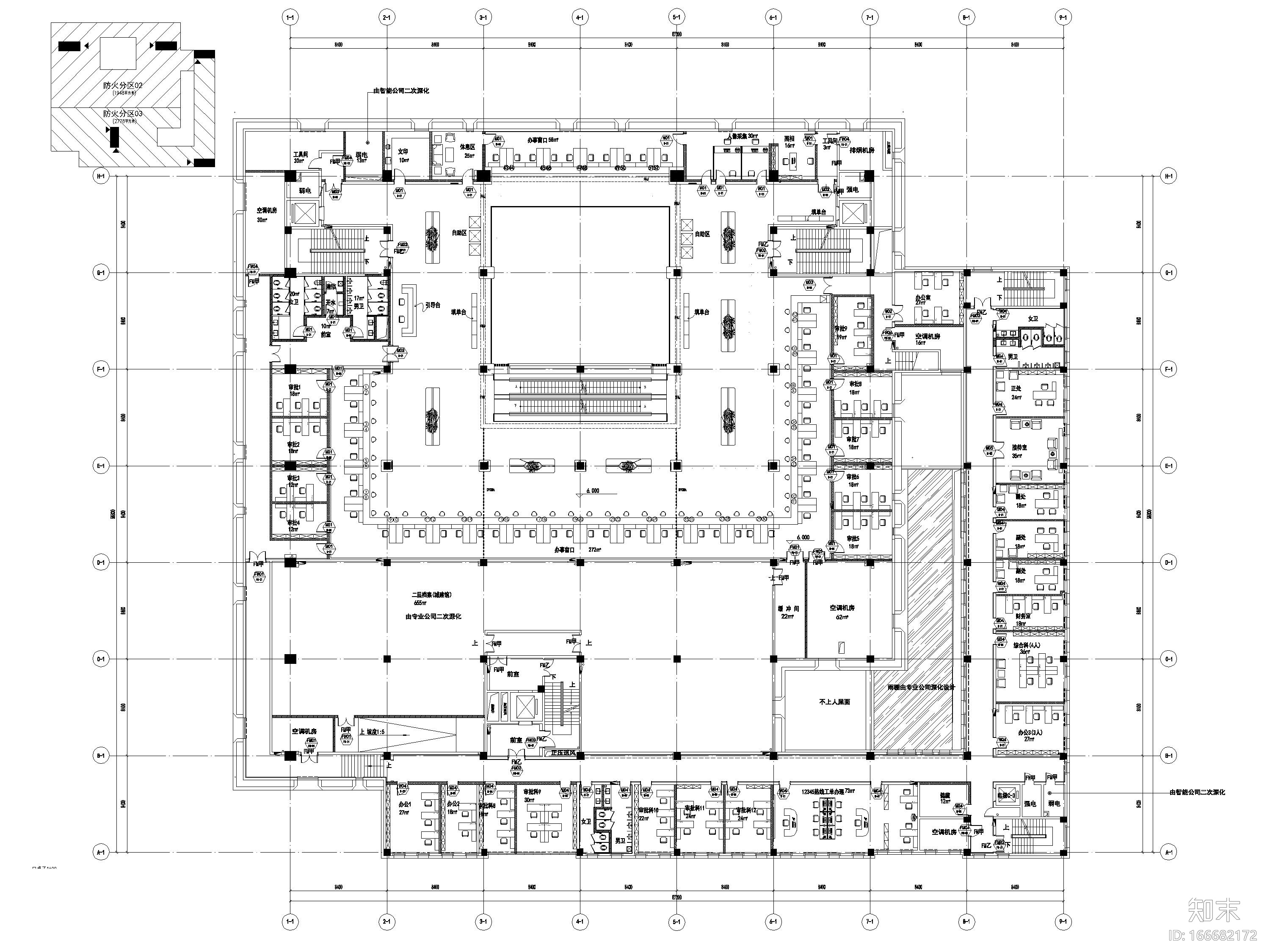 [南京]13000㎡四层市民中心内装全套施工图施工图下载【ID:166682172】