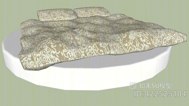 圆床SU模型下载【ID:422525104】