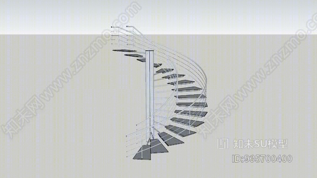 T-螺旋楼梯01SU模型下载【ID:935700400】
