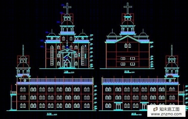 3层教堂全套图cad施工图下载【ID:36939367】