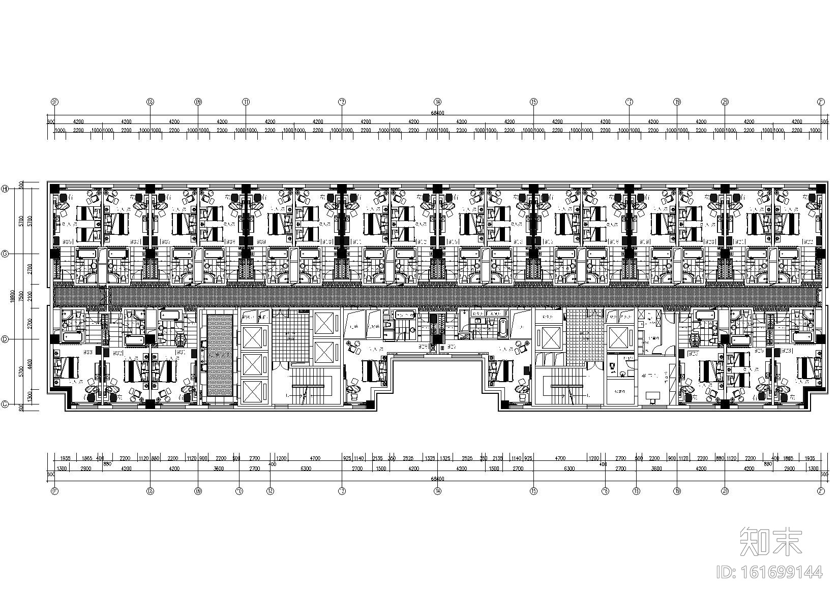 [黑龙江]万达索菲特大酒店施工图+实景拍摄cad施工图下载【ID:161699144】