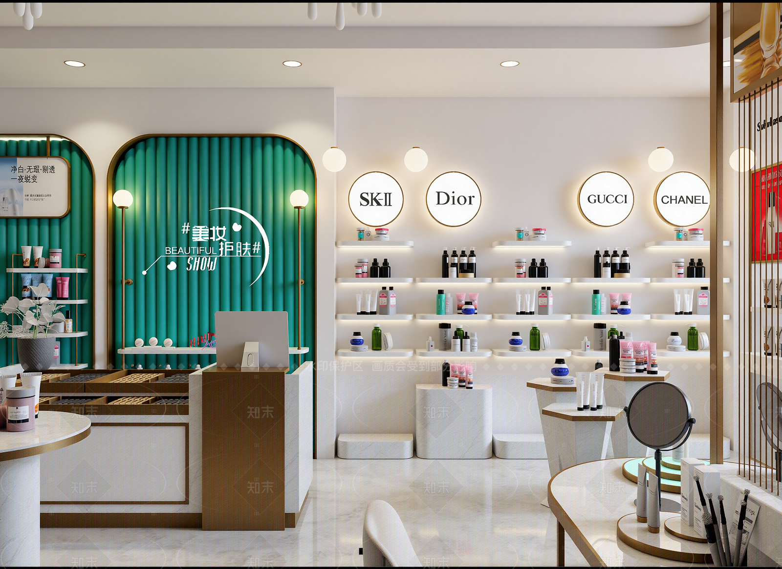 现代化妆品展台3D模型下载【ID:1214964856】