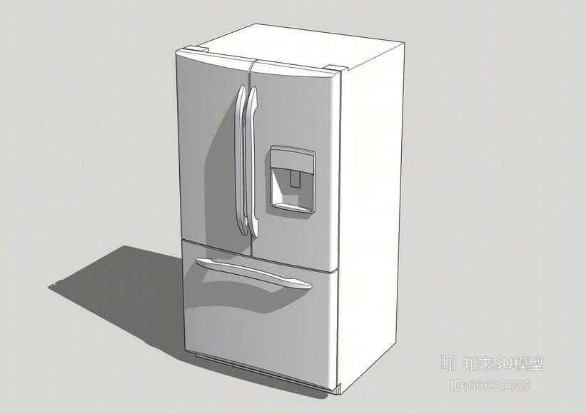 双开门冰箱SU模型下载【ID:66637485】